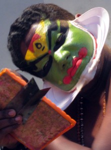 Traditional Kathakali performer of Kerala - Fort Cochin, India
