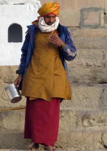 Collecting water from the Ganges - Varanasi, Uttar Pradesh, India