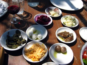 7 St Georges mezes - Cyprus Organic mezes keep coming at 7 St Georges Tavern in Cyprus
