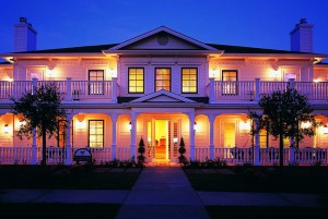 Carriage House at night at MacArthur Place in Sonoma, California, USA