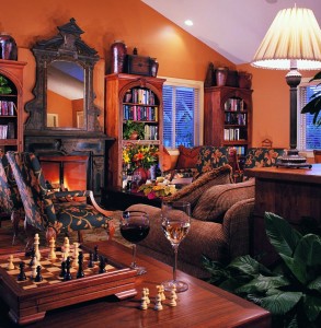 Library at MacArthur Place in Sonoma, California, USA
