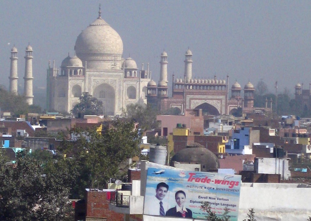 Taj Mahal through smog - Agra, Uttar Pradesh, India Taj Mahal seen through smog in Agra, Uttar Pradesh, India