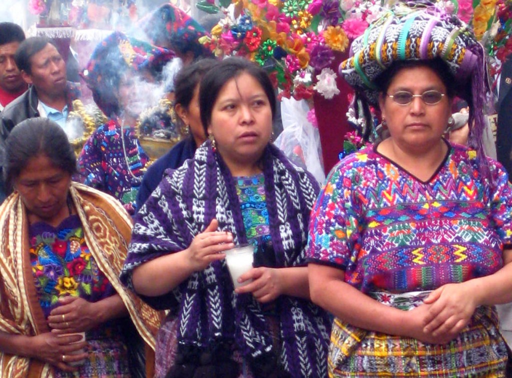 Women in religious procession - La Antigua, Guatemala A religious procession in La Antigua, Guatemala