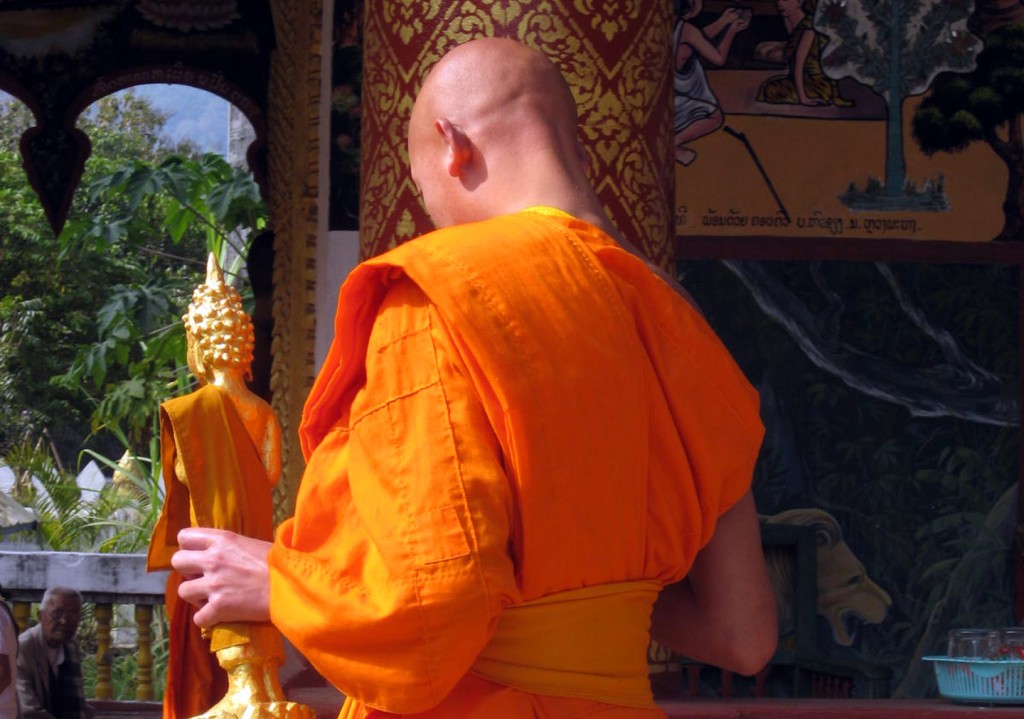 Buddhist monks are everywhere - Luang Prabang, Laos Buddhist monks are everywhere in Luang Prabang