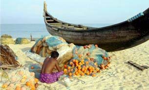 Fisherman at Marari Beach Resort - Mararikulam, Kerala, India