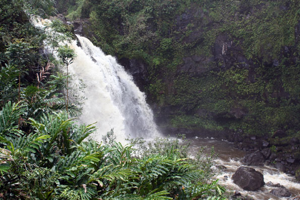 Waterfall on the Road to Hana - Maui, Hawaii, USA Waterfall on the Road to Hana on Maui, Hawaii, USA