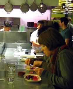Diners at Nopalito organic Mexican restaurant - San Francisco, USA Diners at Nopalito organic Mexican restaurant in San Francisco, USA