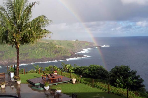 Rainbow at The Cliff's Edge on Maui, Hawaii, USA