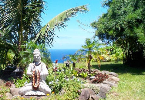 Meditation garden at Maui Retreat on Maui, Hawaii, USA
