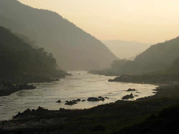 Sunset on the Mekong - Laos Sunset on the Mekong in Laos