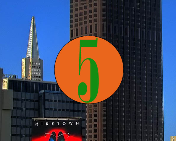 San Francisco skyline with 5 San Francisco skyline with 5