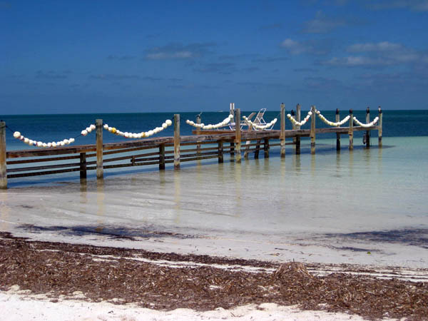 Lower Matecumbe Key beach and dock in Islamorada, Florida Keys, USA