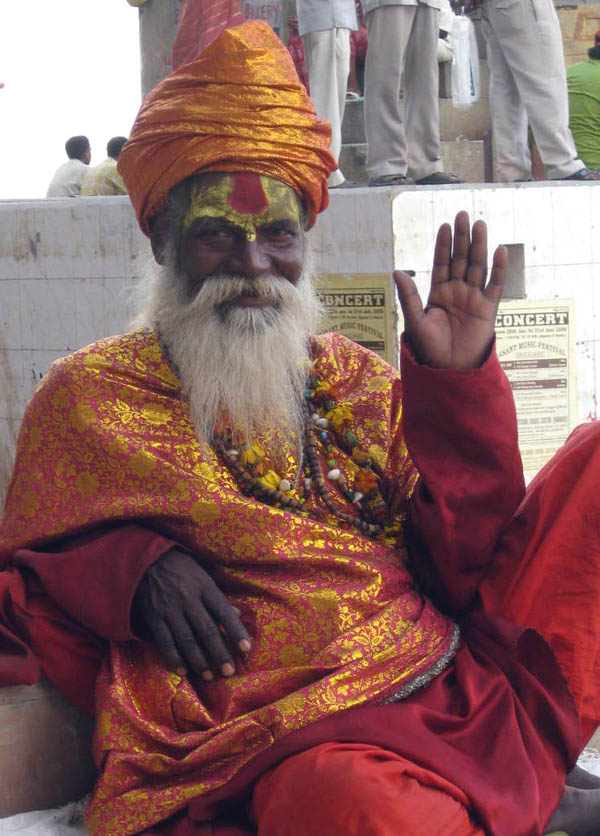 Sadhu - Holy Man of the Ganges ghats - in Varanasi, Uttar Pradesh, India