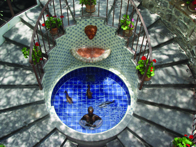 Fountain at La Puertecita boutique hotel in San Miguel de Allende, Guanajuato, Mexico