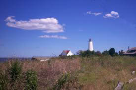Historic Saybrook Breakwater Lighthouse in Old Saybrook, Connecticut, USA
