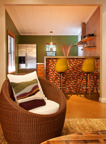 Cabin kitchen at Glen Oaks Big Sur in Big Sur, California USA