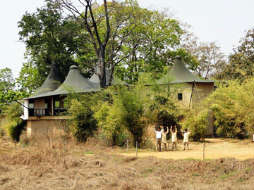 The greeting wave at Bajaar Tola Tented Camp in Kanha National Park, India
