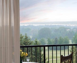 Glorious balcony view, Grand Traverse Resort in Acme, Michigan USA