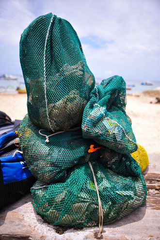 Underwater junk collected by Atlantis International Dive Center - Sanur, Bali, Indonesia Underwater junk collected by Atlantis International Dive Center in Sanur, Bali, Indonesia