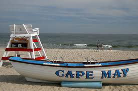 White sand beach in Cape May, NJ, USA
