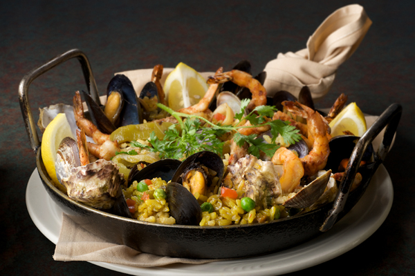 Organic paella, Vineyards Inn in Kenwood, Calif, USA