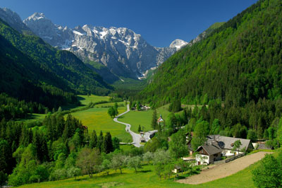 Entrance to Logarska Dolina Valley in Slovenia