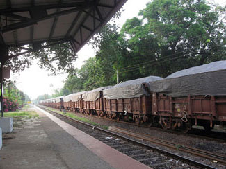 Iron ore train in Goa, India