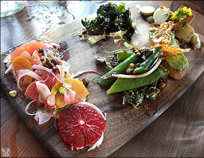 Vegan charcuterie at Gather - Berkeley, Calif., USA Vegan charcuterie at Gather in Berkeley, Calif., USA