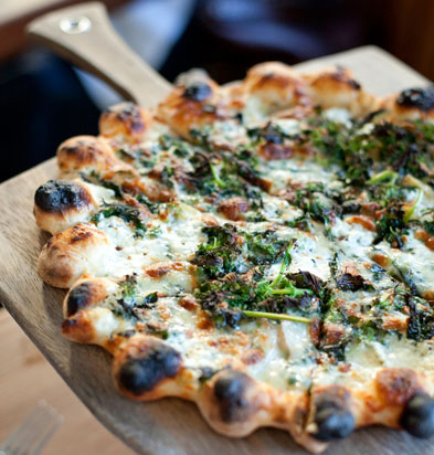 Stinging nettles pizza at Gather - Berkeley, Calif., USA Stinging nettles pizza at Gather in Berkeley, Calif., USA